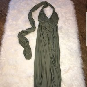 Olive Green Multiple Way Wrap Dress